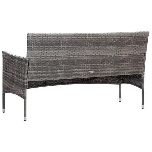 Haveloungesæt 5 dele med hynder polyrattan grå