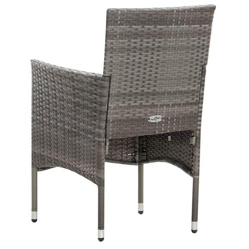 Haveloungesæt 5 dele med hynder polyrattan grå
