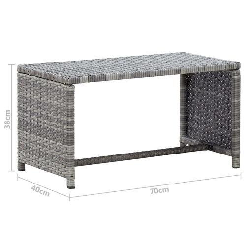 Sofabord 70x40x38 cm polyrattan antracitgrå