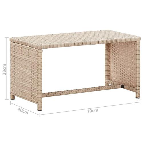 Sofabord 70x40x38 cm polyrattan beige