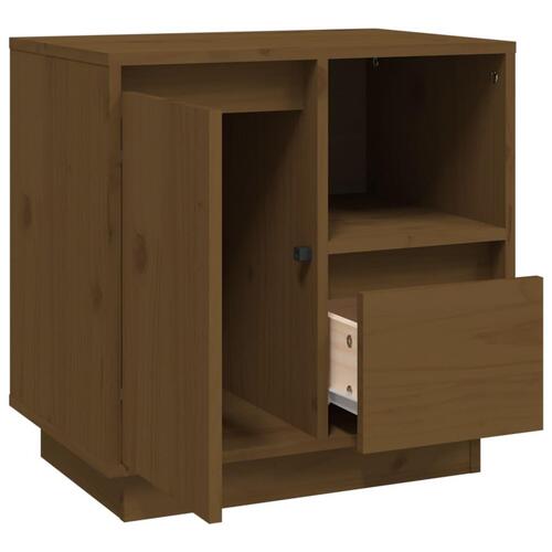 Sengeborde 2 stk. 50x34x50 cm massivt fyrretræ gyldenbrun