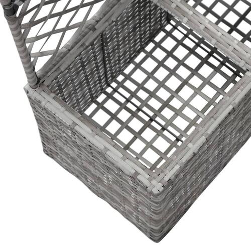 Espalier med plantekasse 2 krukker 58x30x107 polyrattan grå