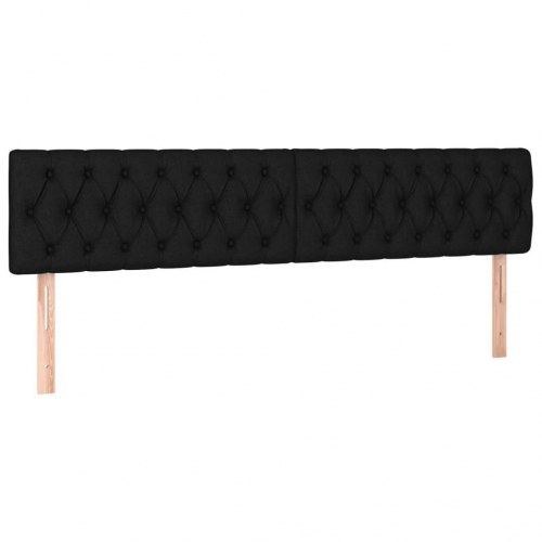 Kontinentalseng med madras 200×200 cm - stof, sort