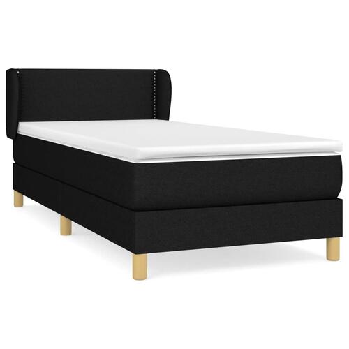 Kontinentalseng med madras 90x200 cm stof sort