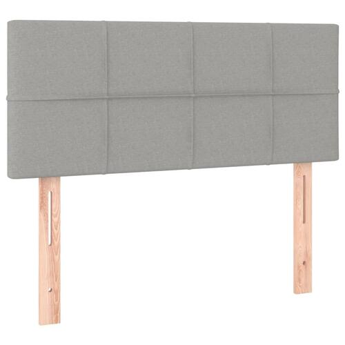 Kontinentalseng med madras 90x200 cm stof lysegrå