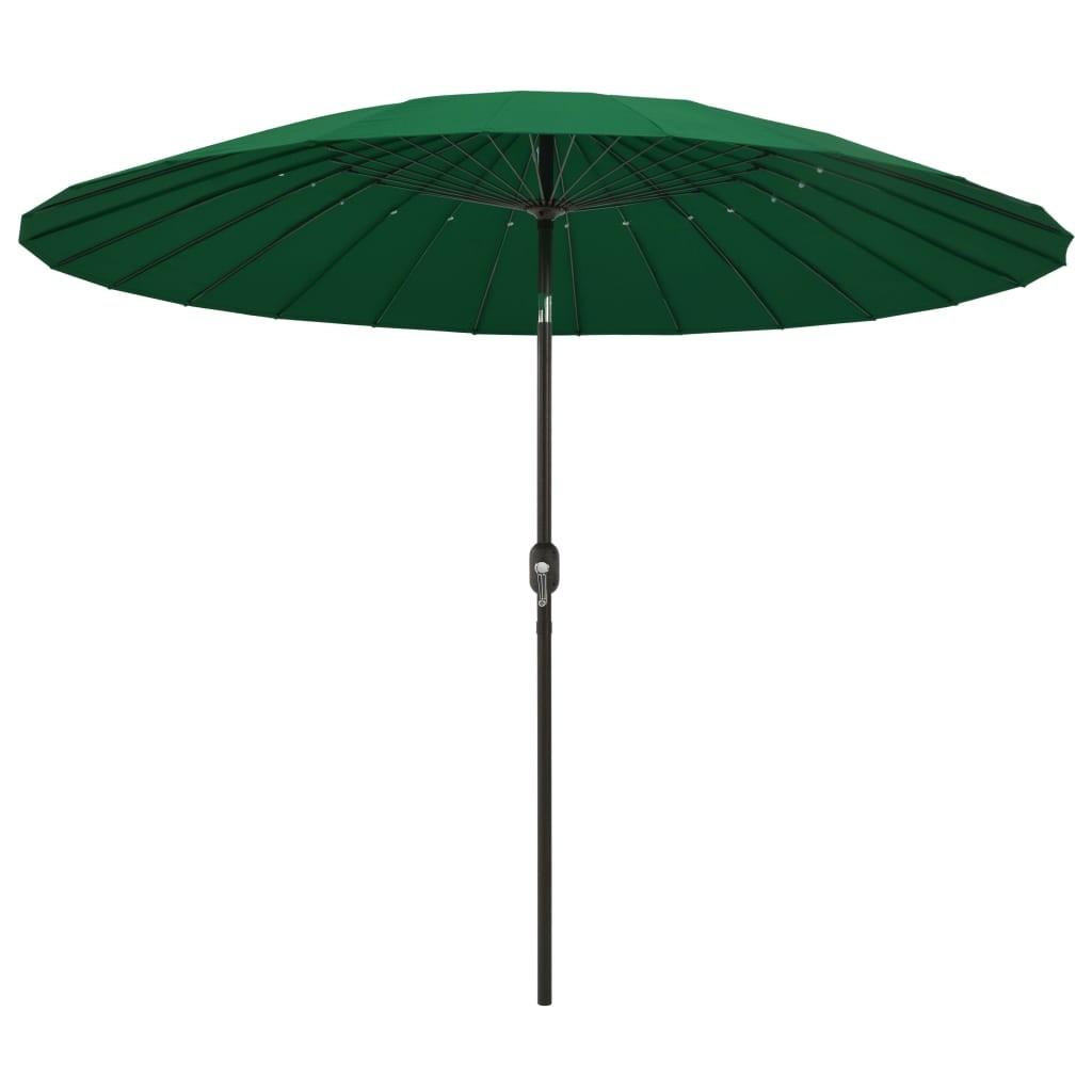 Udendørs parasol med aluminiumsstang 270 cm grøn