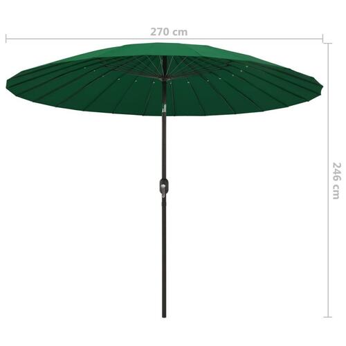 Udendørs parasol med aluminiumsstang 270 cm grøn