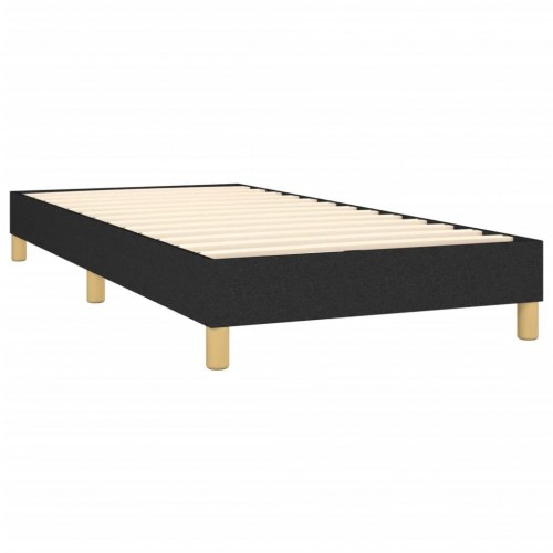 Kontinentalseng 80x200 cm med madras og topmadras - stof, sort