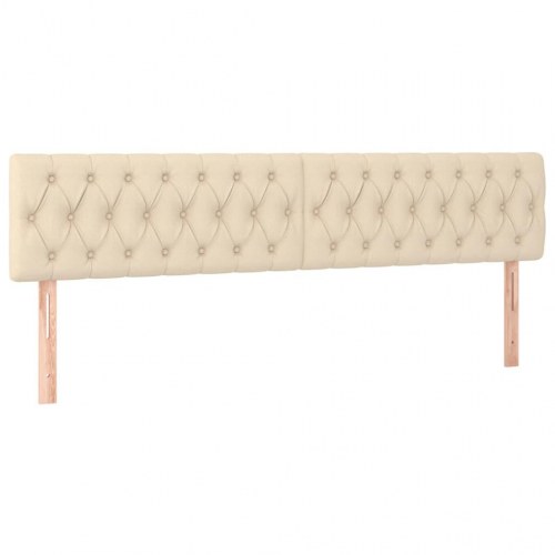 Kontinentalseng med madras 200x200 cm - stof, cremefarvet