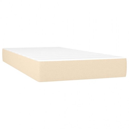 Kontinentalseng med madras 100×200 cm - stof, cremefarvet