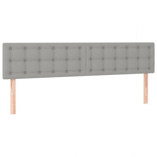 Kontinentalseng 180×200 cm i stof - lysegrå med justerbar gavl