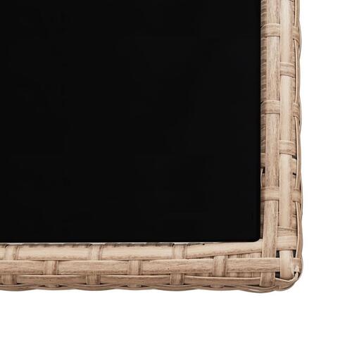 Udendørs spisebordssæt 5 dele med hynder polyrattan beige
