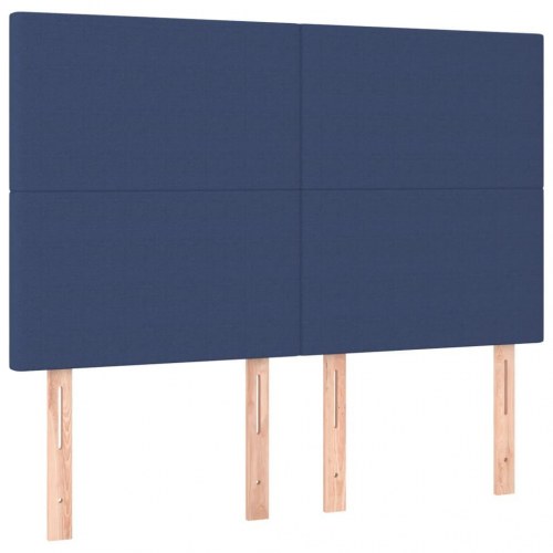 Kontinentalseng med madras 140 x 190 cm - stof, blå