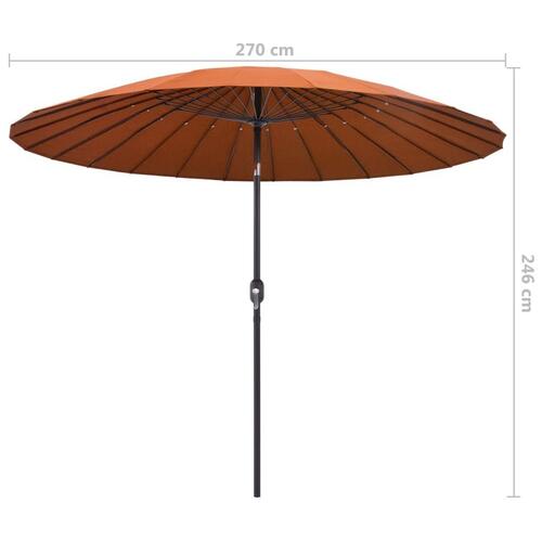 Parasol med aluminiumstang 270 cm terracotta
