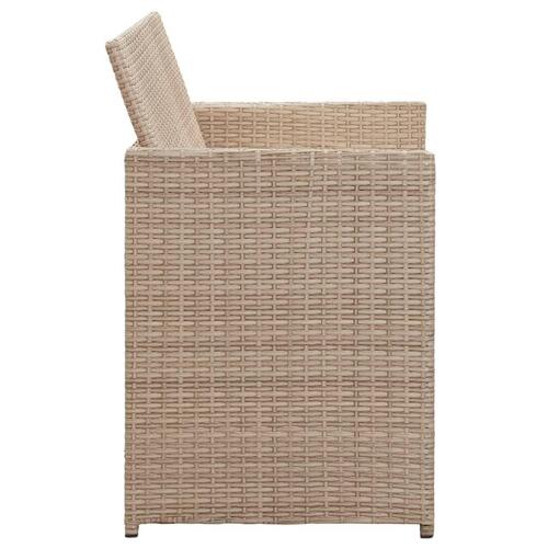 2-personers havesofa med hynder polyrattan beige