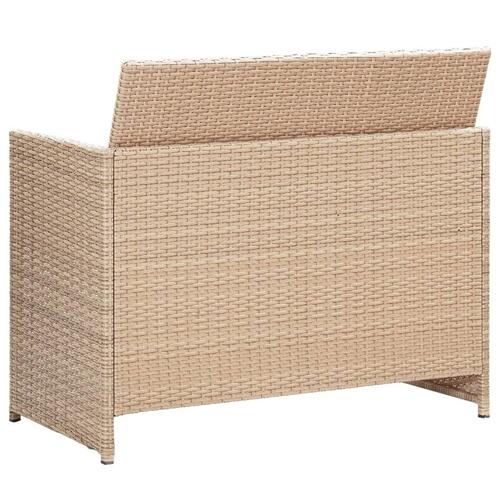 2-personers havesofa med hynder polyrattan beige