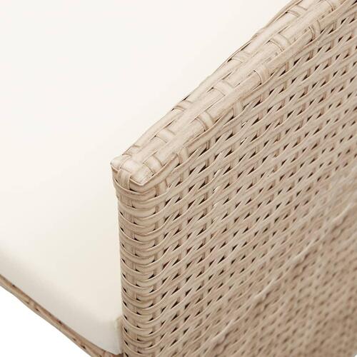 2-personers havesofa med hynder polyrattan beige