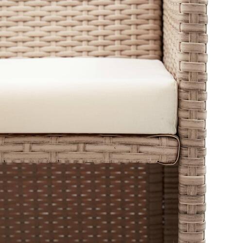 2-personers havesofa med hynder polyrattan beige