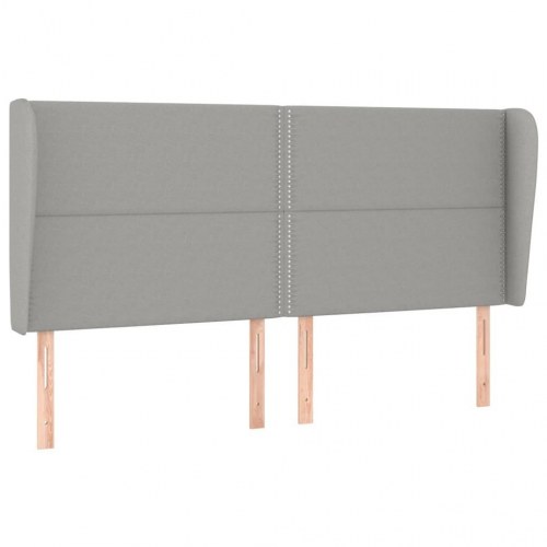 Kontinentalseng med madras 200×200 cm - stof, lysegrå
