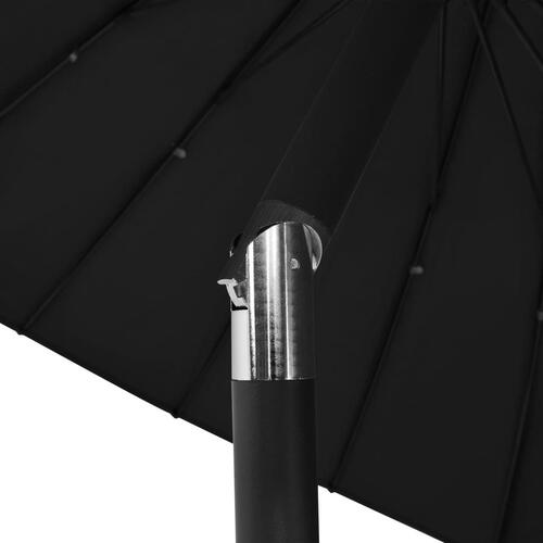 Parasol med aluminiumstang 270 cm sort