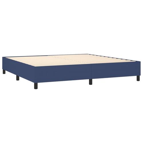 Kontinentalseng med madras 200x200 cm stof blå