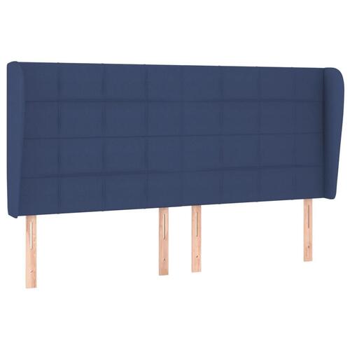 Kontinentalseng med madras 200x200 cm stof blå