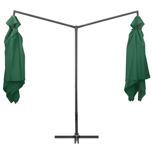 Dobbelt parasol med stålstang 250x250 cm grøn