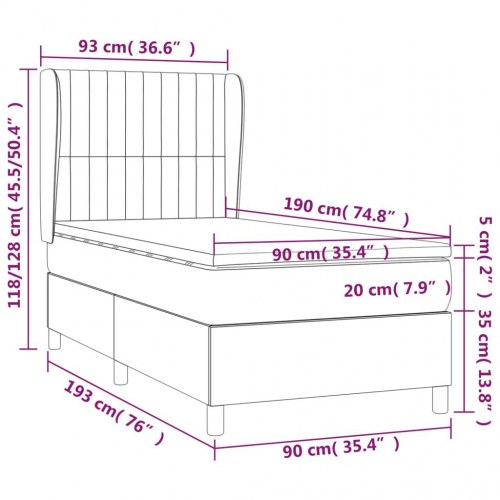 Kontinentalseng med madras 90×190 cm - stof, blå