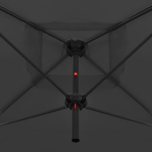 Dobbelt parasol med stålstang 250x250 cm antracitgrå
