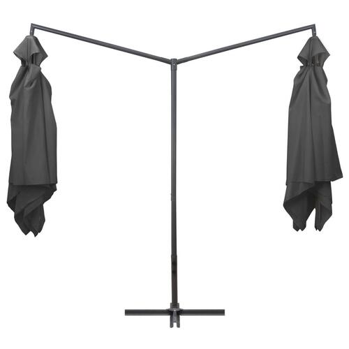 Dobbelt parasol med stålstang 250x250 cm antracitgrå