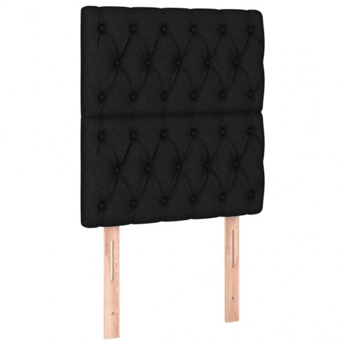 Kontinentalseng med madras 80×200 cm - stof, sort