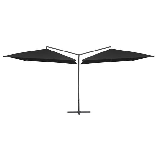 Dobbelt parasol med stålstang 250x250 cm sort