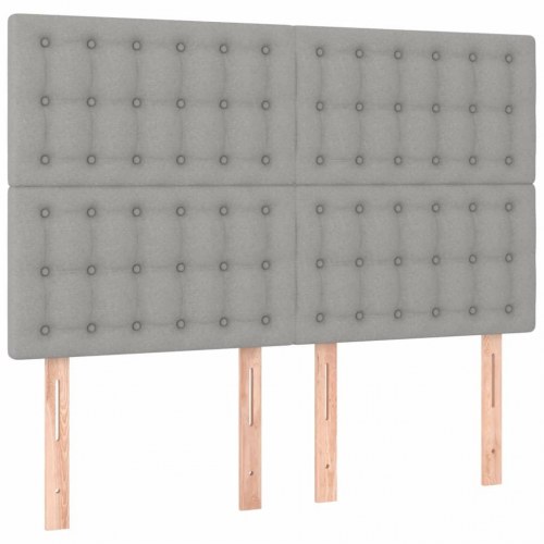 Kontinentalseng med madras 140×190 cm - stof, lysegrå