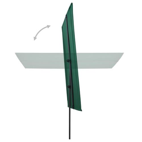 Parasol med aluminiumstang 180x110 cm grøn