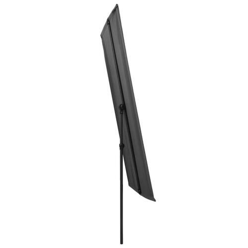 Udendørs parasol med aluminiumsstang 180x110 cm antracitgrå