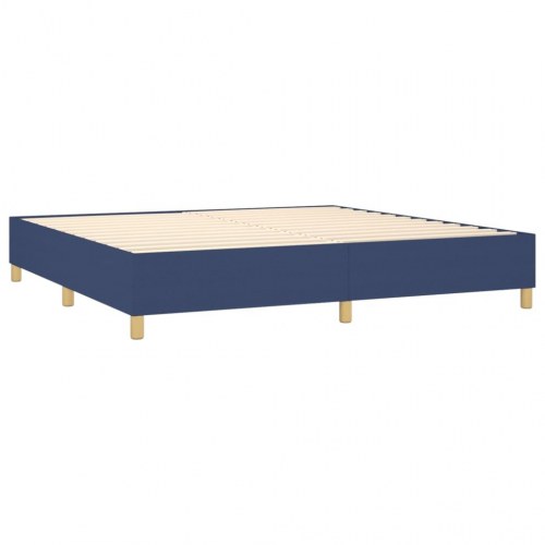 Kontinentalseng med madras 200 x 200 cm - stof, blå