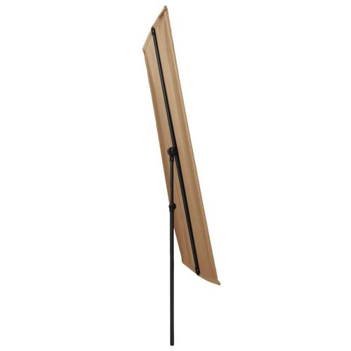 Parasol med aluminiumstang 180x110 cm gråbrun