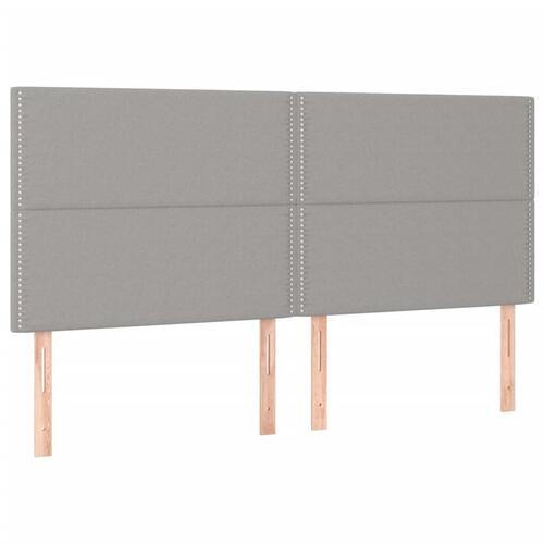 Kontinentalseng med madras 200x200 cm stof lysegrå