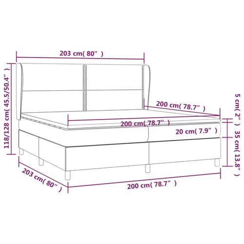 Kontinentalseng med madras 200x200 cm stof lysegrå