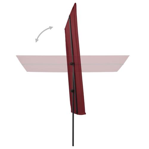 Parasol med aluminiumstang 180x110 cm bordeauxrød