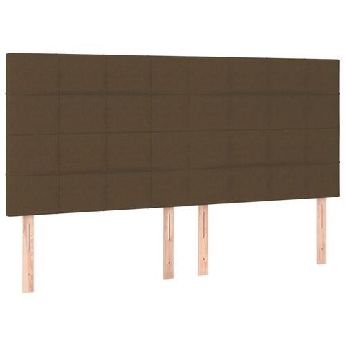 Kontinentalseng med madras 200x200 cm stof mørkebrun
