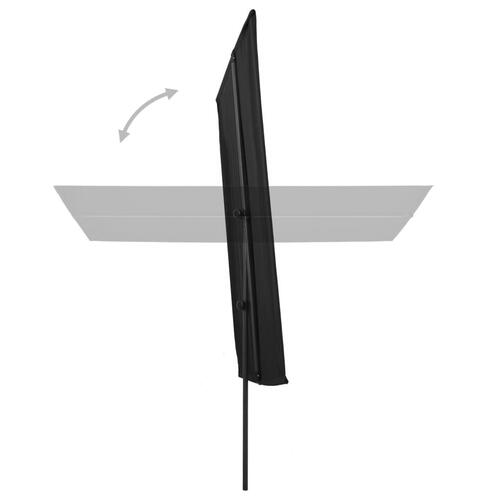 Haveparasol med aluminiumstang 180x110 cm sort