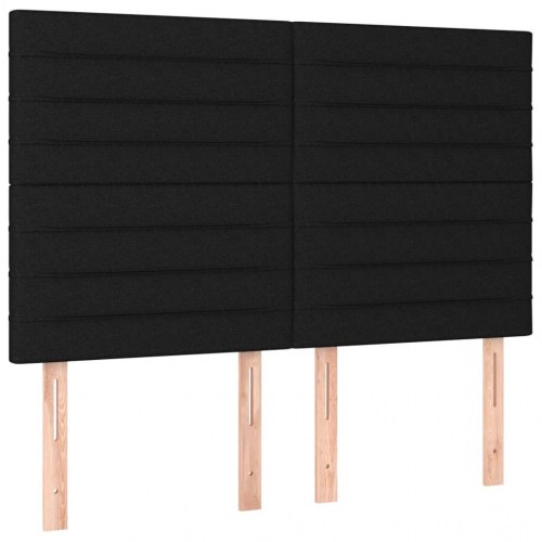 Kontinentalseng med madras 140x190 cm - stof, sort