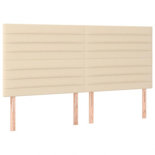 Kontinentalseng med madras 200×200 cm - stof, cremefarvet