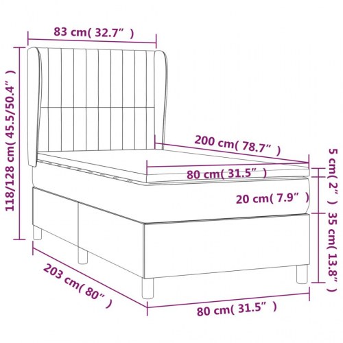 Kontinentalseng med madras 80×200 cm - stof, blå