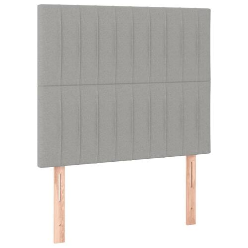 Kontinentalseng med madras 90x190 cm stof lysegrå