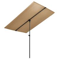 Udendørs parasol med aluminiumsstang 2x1,5 m gråbrun