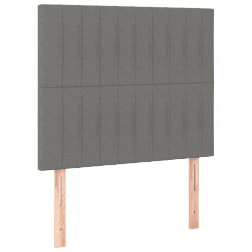 Kontinentalseng med madras 100x200 cm - stof, mørkegrå