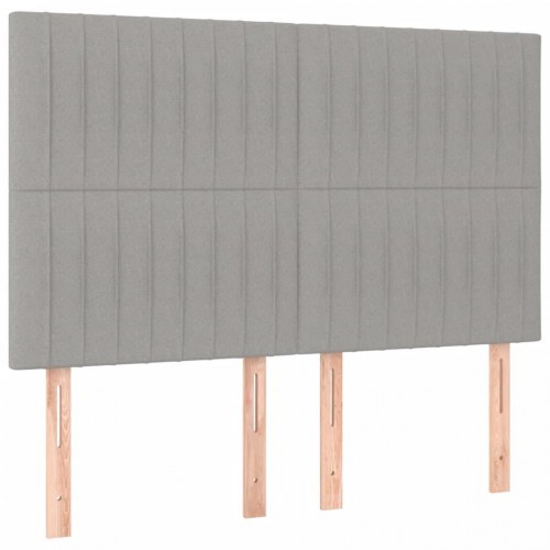 Kontinentalseng med madras 140×190 cm - stof, lysegrå