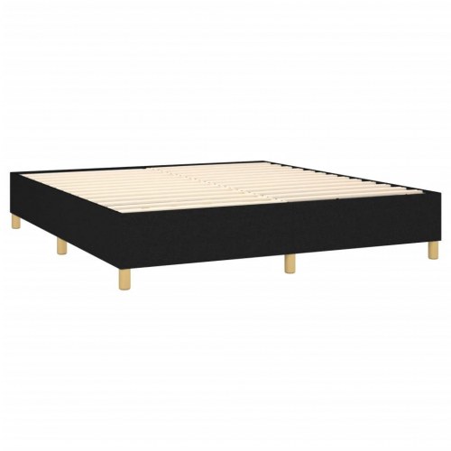 Kontinentalseng med madras 160×200 cm - stof, sort